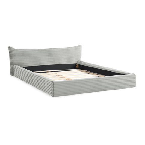 Modern Upholstered Bed Frame With Curved Headboard