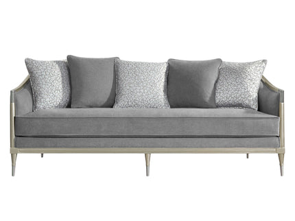Fernando - Sofa With 5 Pillows - Champagne / Gray