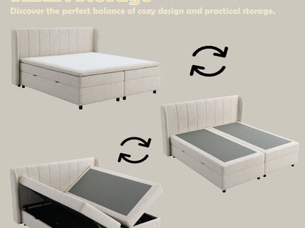 Adonia - Eastern King Storage Bed With Mattress Included - Beige
