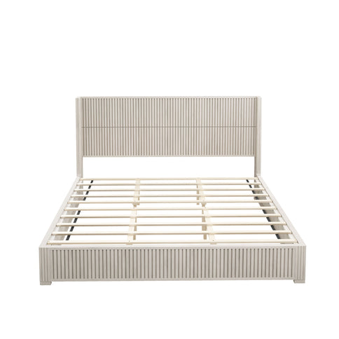 Platform Bed Frame With Headboard, Floor Standing Design