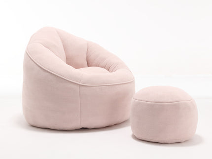 Bedding Bean Bag Sofa Chair High Pressure Foam With Footrest