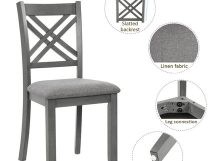 Kitchen Dining Set, Rectangular Dining Table & Upholstered Chairs