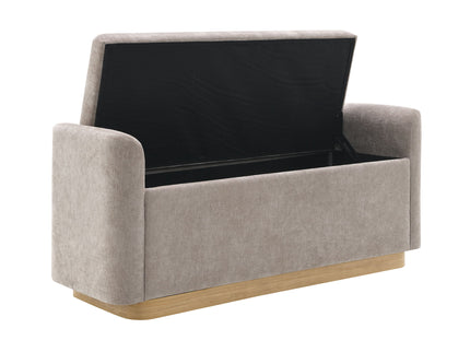 Upholstered Storage Bench With Safety Hinge
