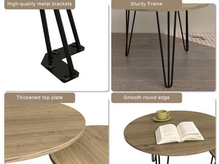 Round Nesting Coffee Table For Living Room (Set of 2)