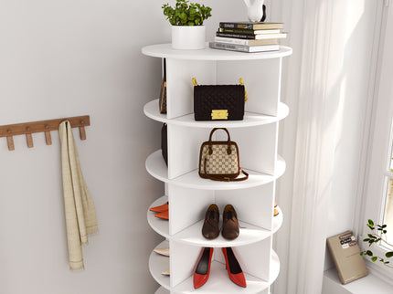 New 360 Rotating Shoe Cabinet 7 Layers Holds Up To 28 Paris Of Shoes