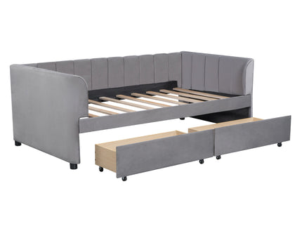 Upholstered Daybed With Ergonomic Design Backrest