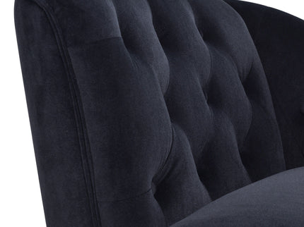 Velvet Chaise Lounge, Button Tufted Right Arm Facing Lounge Chair With Nailhead Trim For Living Room - Black
