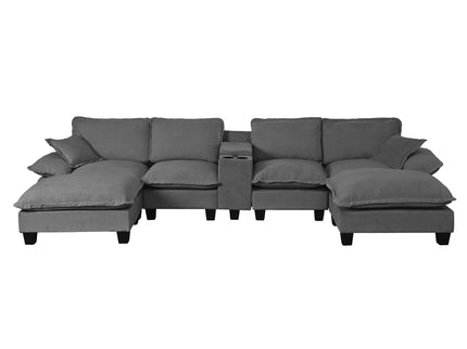 Modular Cloud Couch Sofa With Cup Holders & Storage, USB Port