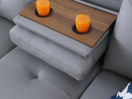 Irine - Sectional Sofa With Ottoman - Gray