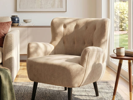 Armchair With Round Arm - Brown