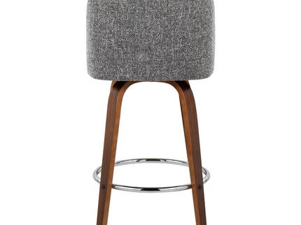 Toriano - Mid-Century Modern Fixed Height Counter Stool With Round Footrest (Set of 2)