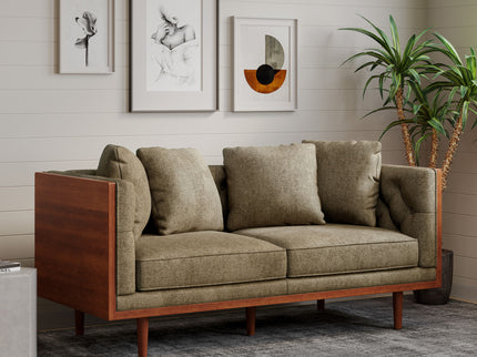 Retro Modern Loveseat With Button Tufted Upholstery