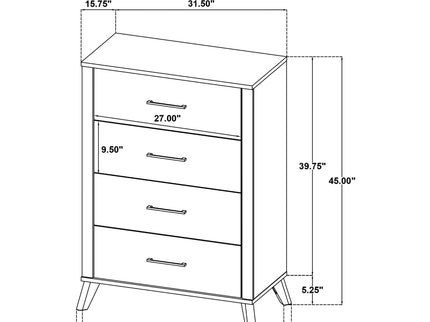 Georgina - 4 Drawer Bedroom Chest - Natural Wood