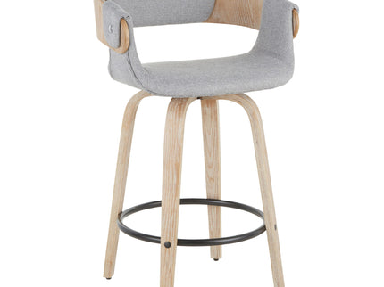 Elisa - Farmhouse Counter Stool (Set of 2) - White Washed / Gray