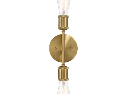 Reverie - Double Lights Bathroom Wall Sconce Over Mirror - Clear / Gold