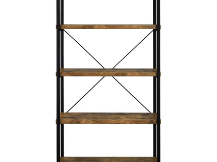 Avon - 2 Piece Computer Desk And Bookcase With 3 Drawers - Rustic Brown