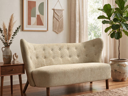 Nordic Chair Laid Back Loveseats With Curved Backres, No Armrests