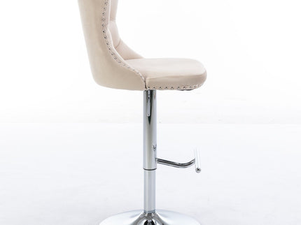Swivel Barstools Adjusatble Seat Height From 25-33", Modern Upholstered Base Bar Stools With Backs Comfortable Tufted For Home Pub And Kitchen Island (Set of 2)