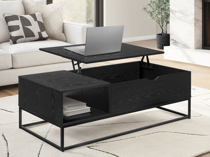 Coffee Table With Lift Top, Storage, Living Room Accent - Black