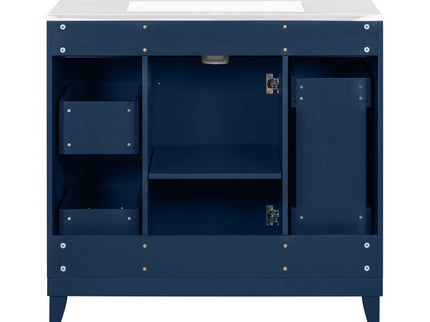 Bathroom Vanity With Ceramic Sink, Soft Close Doors, Adjustable Shelves