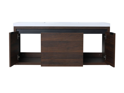 Floating Bathroom Vanity With Resin Sink And Soft Close Doors