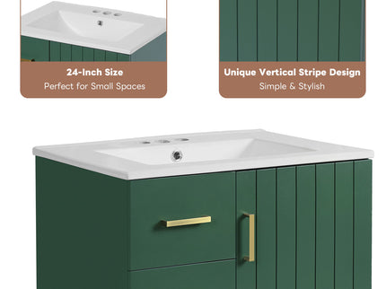 Bathroom Vanity With Under Mount Sink, 2 Drawers And Soft Closing Door