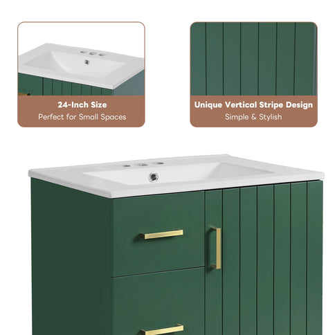 Bathroom Vanity With Under Mount Sink, 2 Drawers And Soft Closing Door