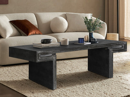 American Vintage Industrial Coffee Table, Double Tier Design