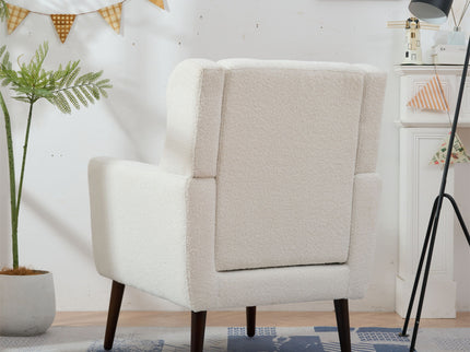 Modern Accent Chair, Arm Chairs For Living Room, Upholstered Mordern Armchair, Comfy Soft Padded Lounge Chair In Small Space, Bedroom, With Pillow, Solid Wood Leg
