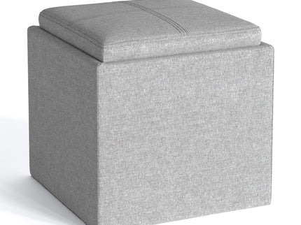Rockwood - Upholstered Cube Storage Ottoman With Tray