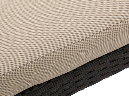 Puerta - Chaise Lounge Frame Cushion Outdoor Wicker Iron - Beige / Dark Brown
