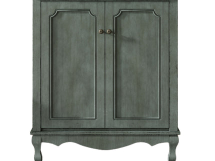 Vintage Bathroom Vanity With Ceramic Sink, Adjustable Shelves