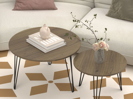 Round Nesting Coffee Table For Living Room (Set of 2)