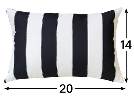 Horizon - Stripe Pillow Outdoor & Indoor - Black