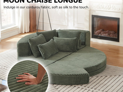 Semi Circular 2 In 1 Sofa Bed With Neck Pillow And Throw Pillows