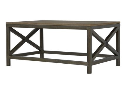 Cross Metal Coffee Table - Pewter