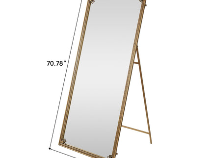 Full Length Mirror With Stand, Floor Standing Dressing - Antique Gold