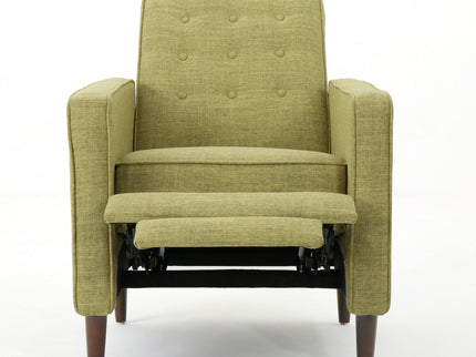 Mid-Century Modern Recliner With Button Tufted Waffle Stitch