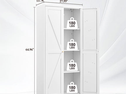 Adjustable 2 Door Kitchen Pantry Cabinet With Striped Design