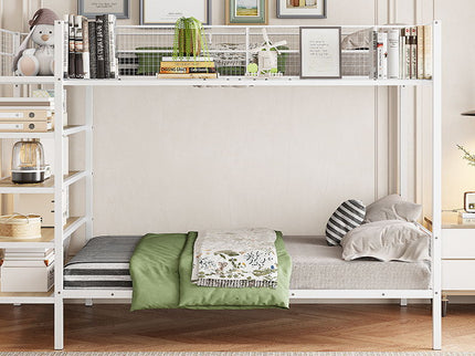 Bunk Bed With 5 Tier Shelves