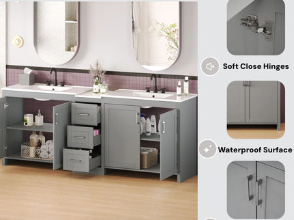 Double Sink Bathroom Vanity With Quartz Countertop