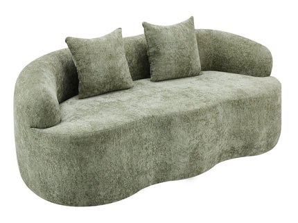 Curved Loveseat Sofa With Round Armrest