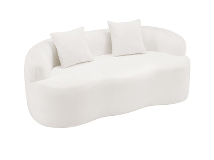 Curved Loveseat Sofa With Round Armrest