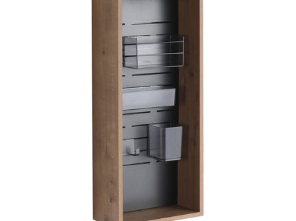 Wall Mounted Storage Cabinet With 4 Diy Accessories - Imitative Oak