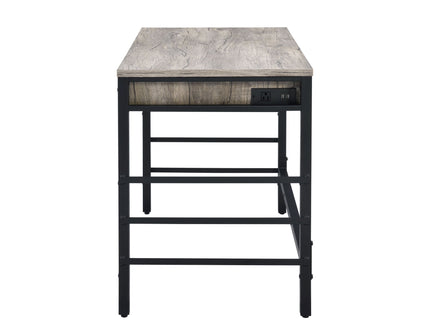 Disho - Weathered Writing Desk With USB - Oak