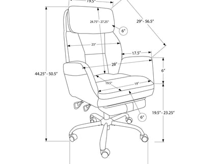Office Chair With Adjustable Height, Armrests, Ergonomic Design - Dark Gray