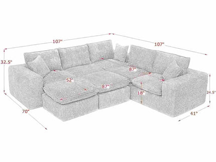 Sectional Sofa With Moveable Ottoman