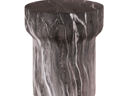 Round Geometric Outdoor End Table - Marble