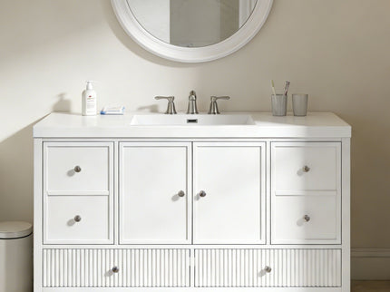 Bathroom Vanity With Separate Sink, Soft Close Doors And 4 Drawers