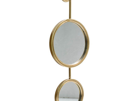 2 Circle Mirrors For Wall Decor, Unique Contemporary Wall Mirror For Living Room Bedroom Entryway - Gold